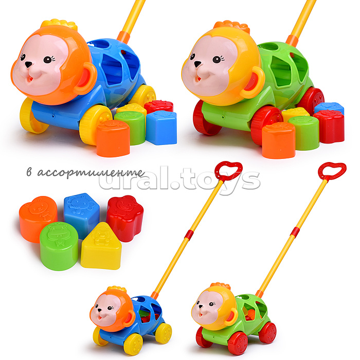 Каталка 9204 "Обезьянка" (головоломка с блоками) в пакете