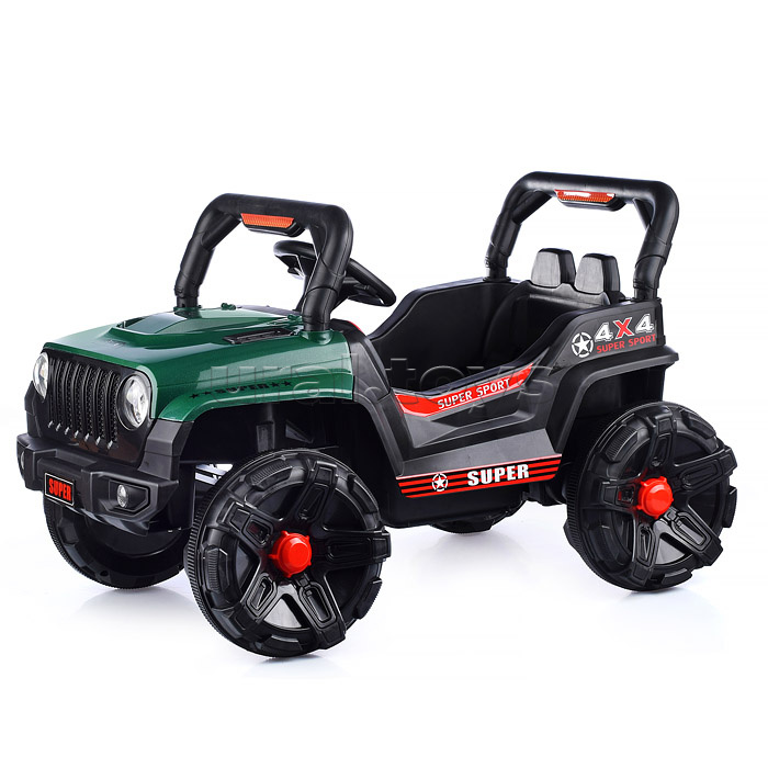 Электромобиль "Рустик" на аккумуляторе, с р/у управлением, в коробке (зеленый)