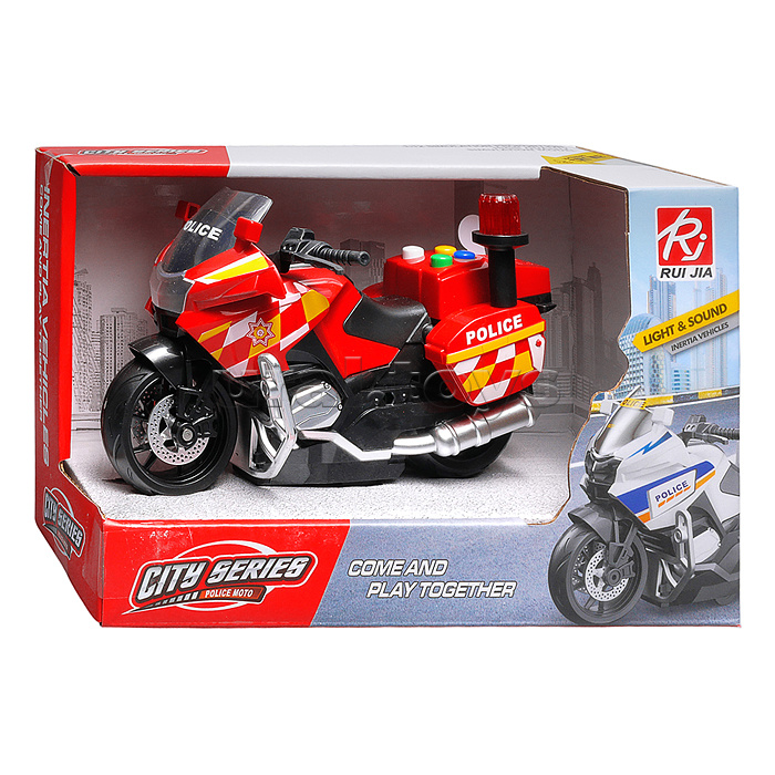 Машина "Полицейский мотоцикл" 1:20,  цвет красный, в коробке