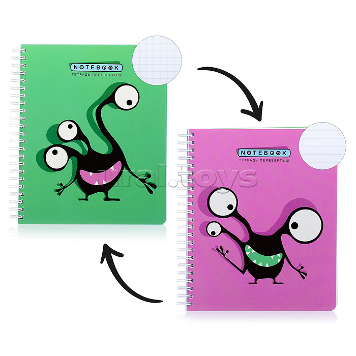 Тетрадь 96л клетка/линия А5 гребень S Перевертыш Кляксоиды Тетрадь 96л клетка/линия А5 гребень S Перевертыш Кляксоиды