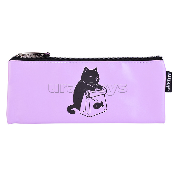 Пенал "Cat and Fish" 21,5x9x1 см, плоский для 35 предметов, на молнии, матовая антивандальная искусственная кожа до -40C, аппликация из искусственной кожи, с подкладом Пенал "Cat and Fish" 21,5x9x1 см, плоский для 35 предметов, на молнии, матовая антивандальная искусственная кожа до -40C, аппликация из искусственной кожи, с подкладом