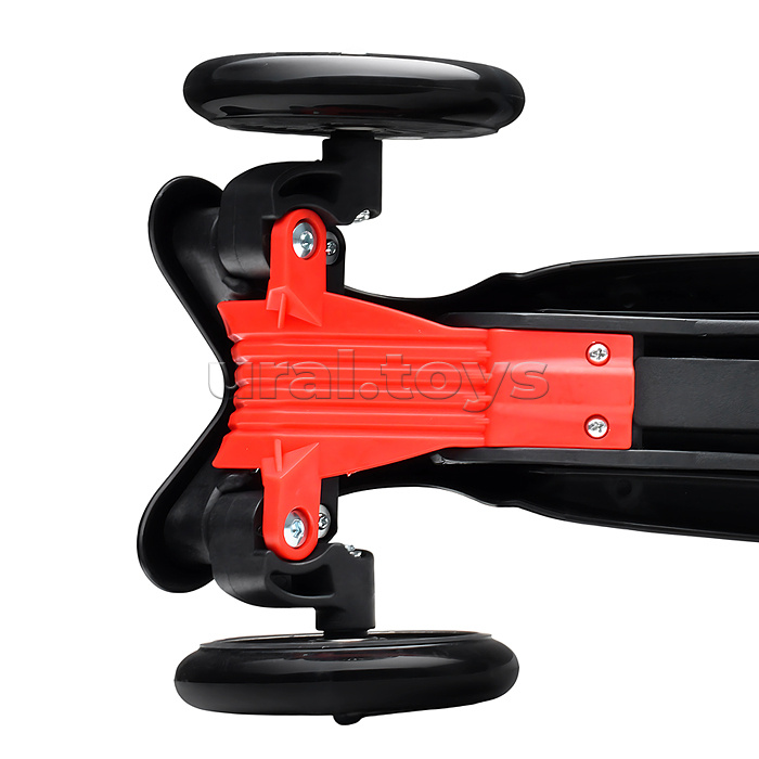 Самокат 3-х колесный ROCKET,колеса PU со светом, светящаяся стойка, ABEC 7, черный