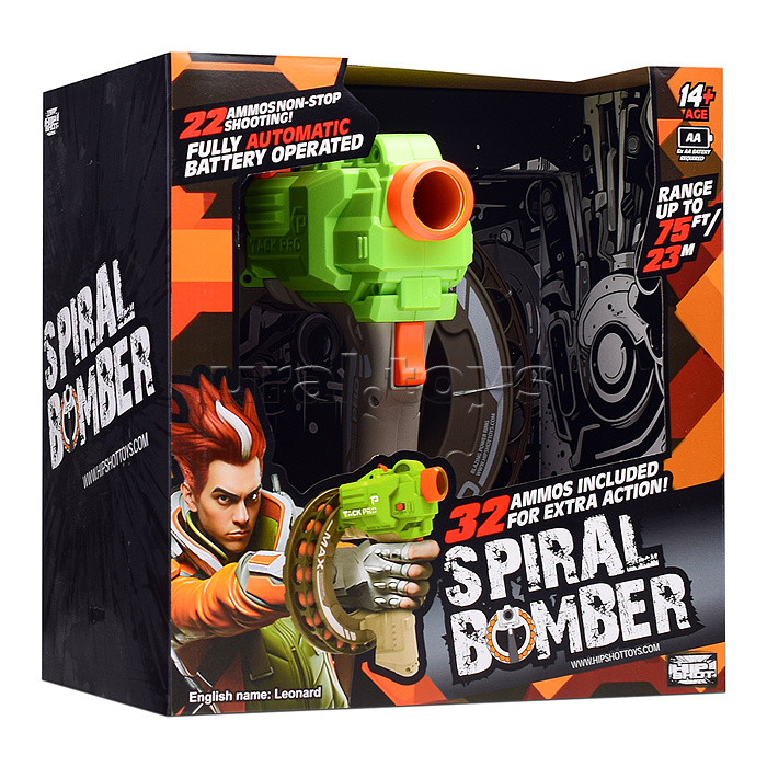 Бластер "Ярость" с мягкими пулями. в коробке