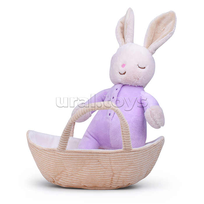 Мягкая игрушка "Заяц в корзинке" 25 см.