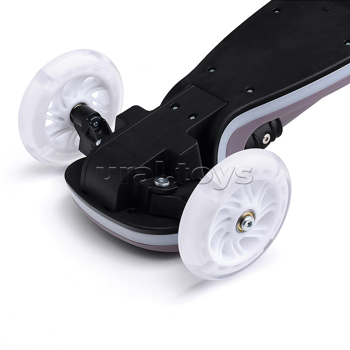 Самокат трёхколёсный ROCKET колёса световые PU, цвет мокко