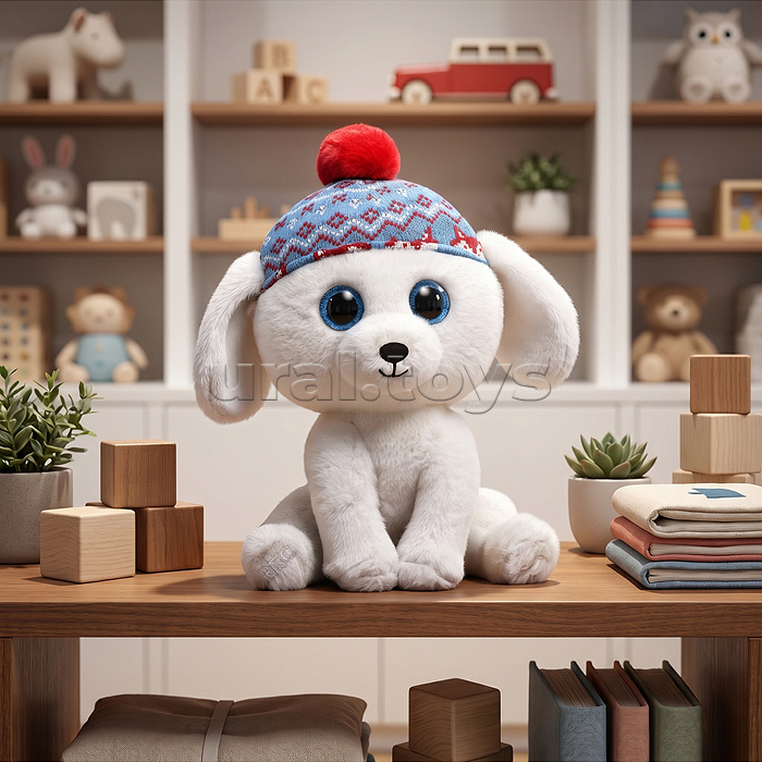 Собака "Пушистик" свет, звук, в коробке