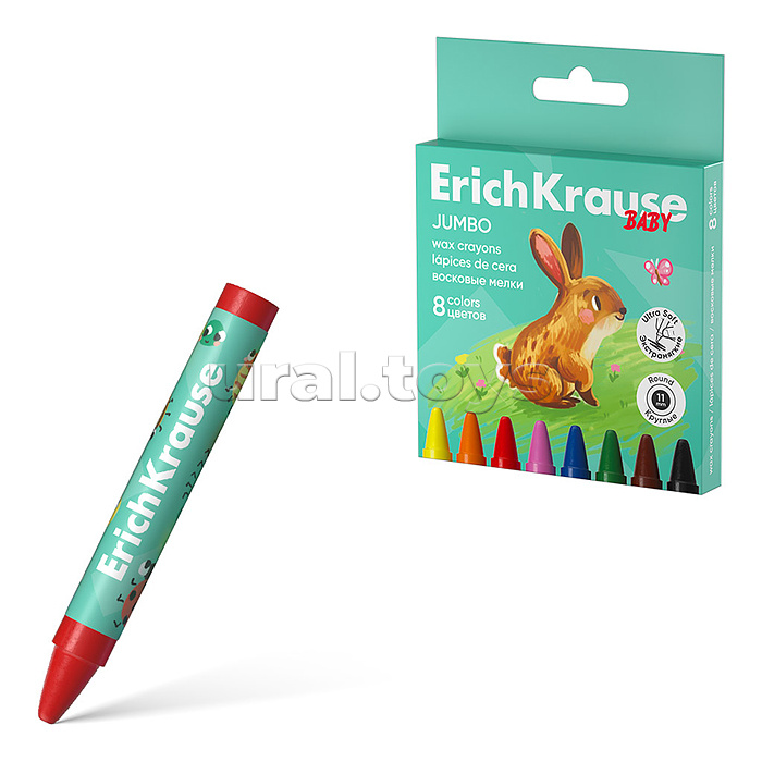 
Восковые мелки "Baby Jumbo" утолщенные круглые, 11 мм, 8 цветов