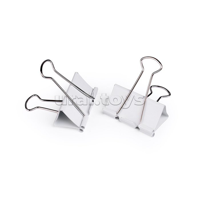 Зажим для бумаг "ART" металлический (51 мм) белый, толщина скрепления до 21,5 мм, 6 шт на картонном блистере