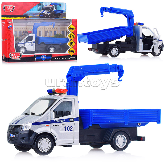 Машина металл Газель NEXT Манипулятор Эвакуатор 16см, (откр. двер, подв. дет,)инерц, в коробке