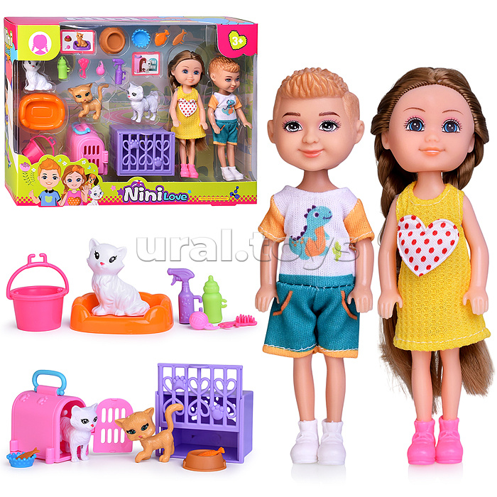 Кукла с аксессуарами "Cat care" в коробке
