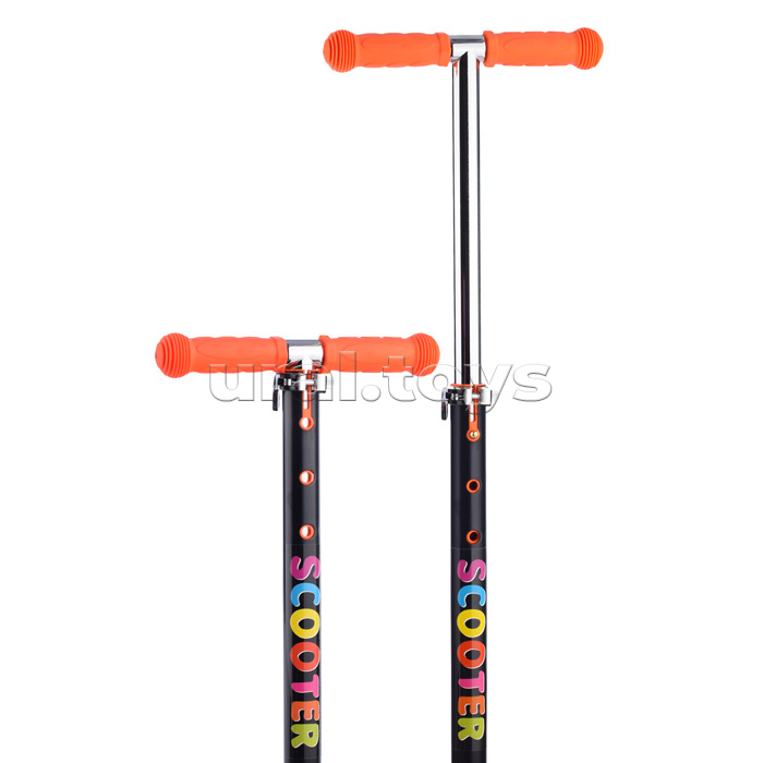 Самокат 3-х кол., оранжевый, светящиеся колёса, PU, ABEC 7, в коробке