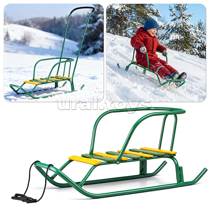 Игрушка. Санки детские "Ветерок 2+" (зелёный)