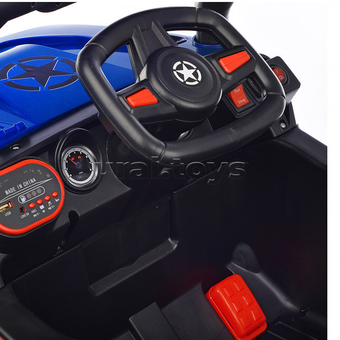 Электромобиль "Рустик" на аккумуляторе, с р/у управлением, в коробке (синий)