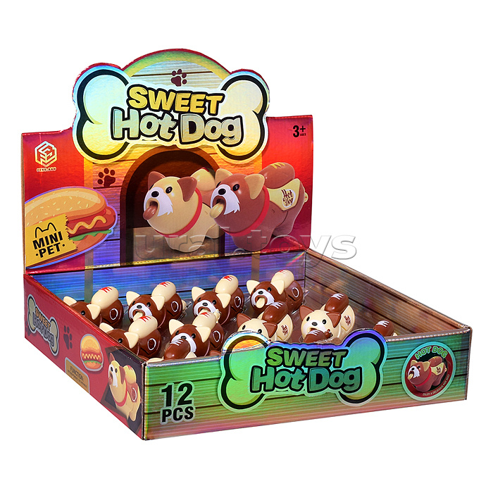 Собака "Горячая сосиска" в коробке