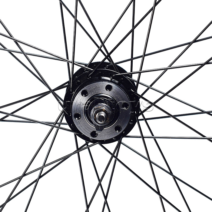 Колесо велосипедное 26" переднее, алюминий, диск 6-болт, с гайками