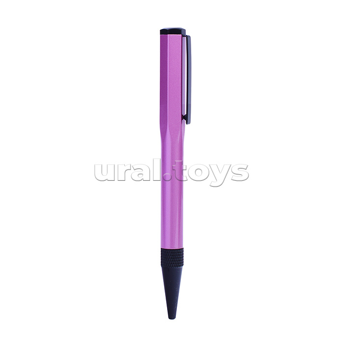 Ручка шариковая с поворотным механизмом SHOT PU, синяя, пулевидный пиш.узел 0,7 мм, корпус металлический, сменный стержень 99 мм типа Parker,  подарочная упаковка
