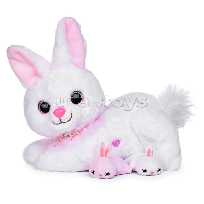 Заяц "Пушистик" на батарейках, в коробке