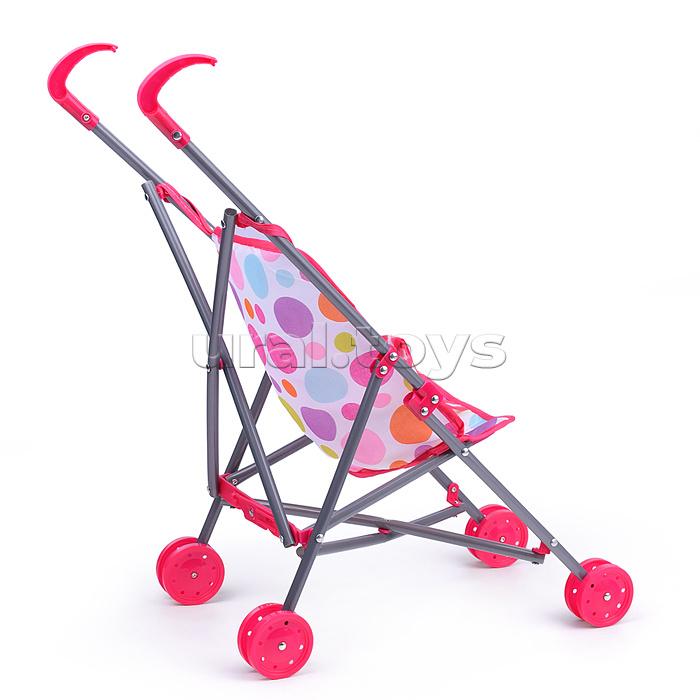 Коляска-трость для кукол, прогулочная, цвет розовый
