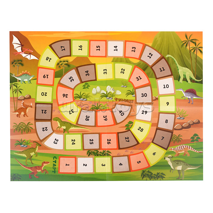 Настольная игра ходилка "Веселые ходилки 4 в 1" для мальчиков (ходилка-раскраска)