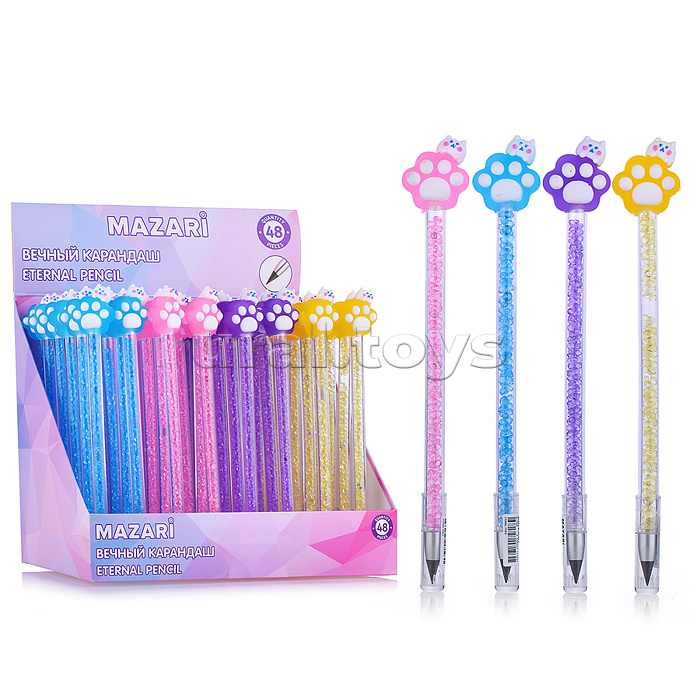 Карандаш вечный "Лапки" с кристаллами