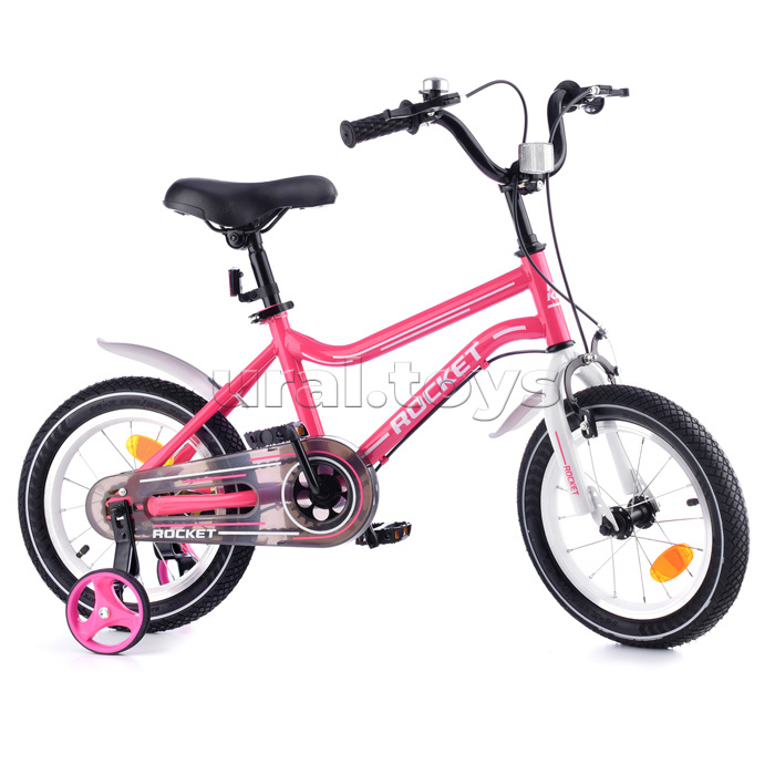 Велосипед детский 2-х колесный 14" ROCKET, цвет розовый, модель 2023 года