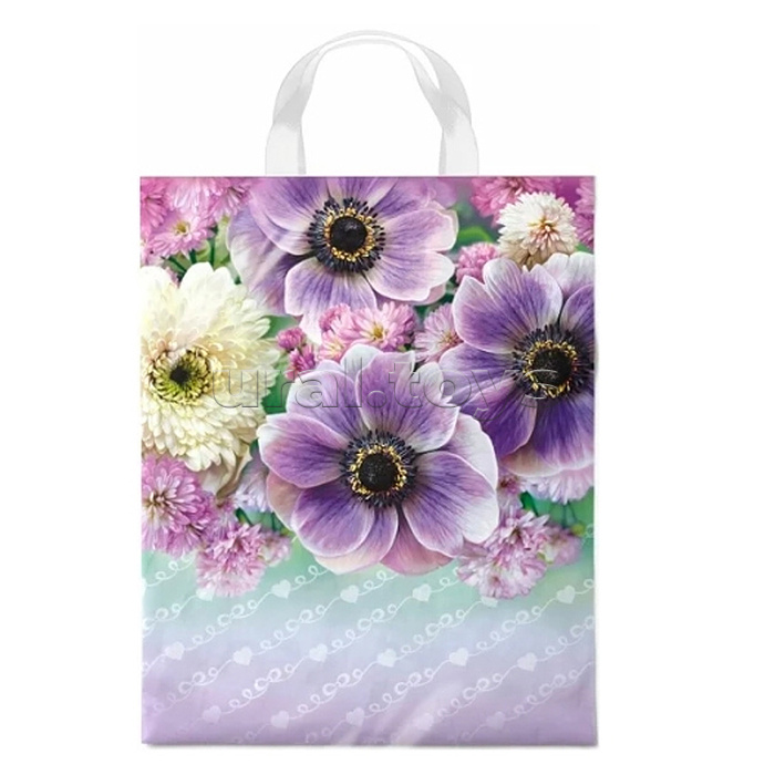 Пакет ПЭ с петлевой ручкой 28х35, 55мкм "Анемона" ПВД