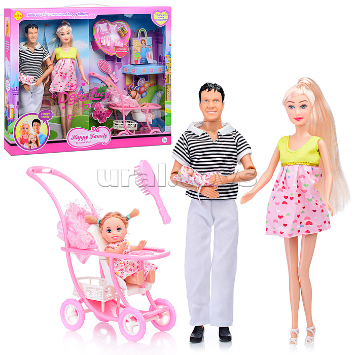 Кукла "Семейная прогулка" с аксессуарами в коробке