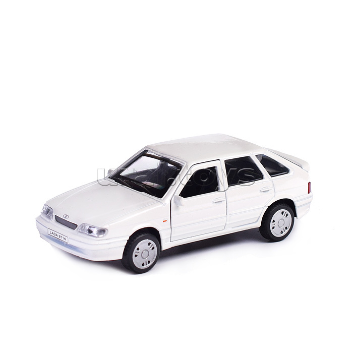 Машина металл LADA -2114 "Samara" 12 см, (двер, баг, белый) инерц., в коробке