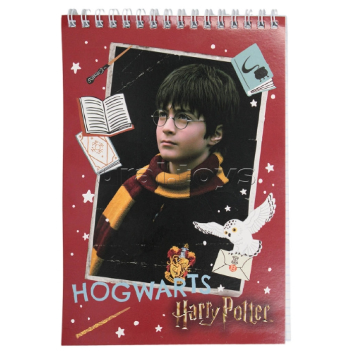 Блокнот "Гарри Поттер" формат А5, 60 листов, на гребне, блок-офсет, целлюлозный картон 200 гр/м2