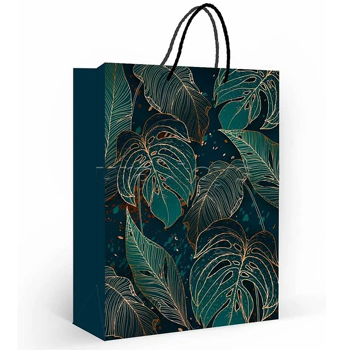 Пакет подарочный (L) "Изящные листья"