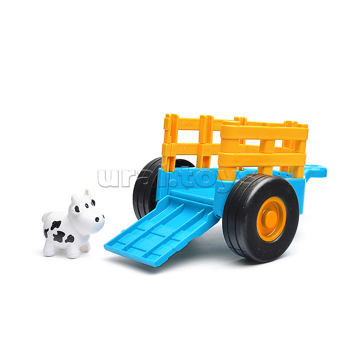 Каталка с прицепом "Синий трактор" (30 песен, фраз, звуков)
