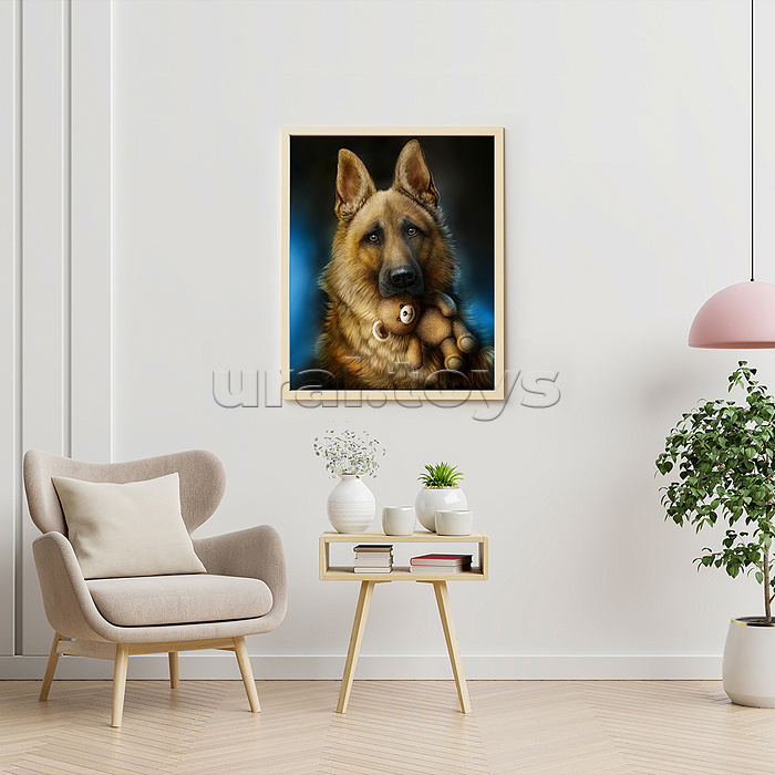 Картина по номерам 40х50 "Немецкая овчарка" (16 цветов)