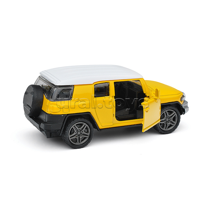 Жёлтая инерционная машинка Внедорожник  die-cast,1:32, открывающиеся двери