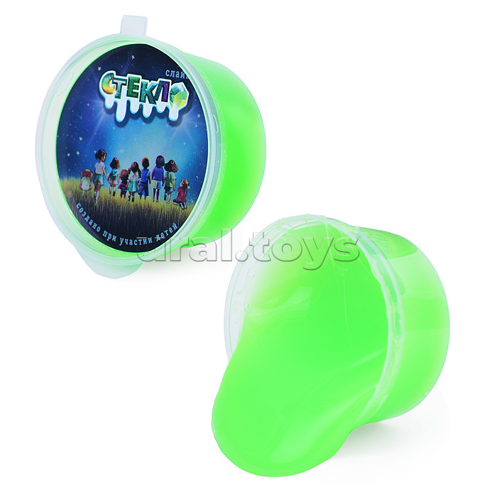 Слайм "Стекло" зеленый Неон 50 гр