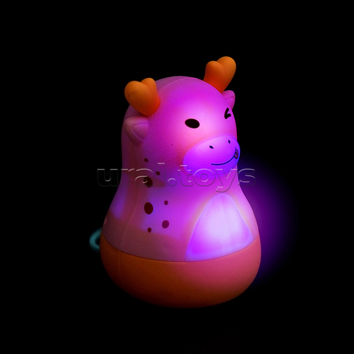 Заводная игрушка "Игривая коровка " с подсветкой, в коробке Заводная игрушка "Игривая коровка " с подсветкой, в коробке