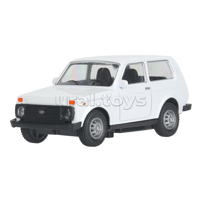 Машина металл LADA 4x4 длина 10 см, инерц, белый Машина металл LADA 4x4 длина 10 см, инерц, белый