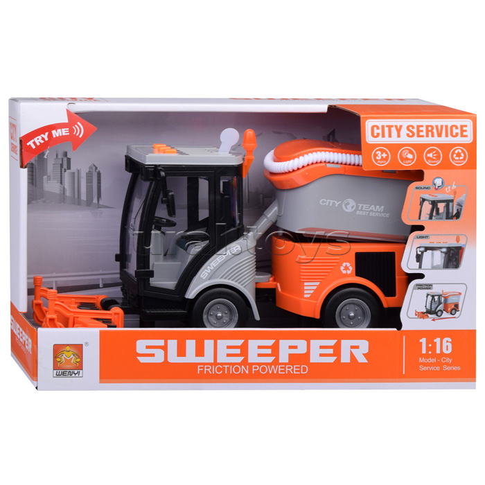 Машина "Спецтехника городская" 1:16 (свет, звук) в коробке (цвет оранжевый)