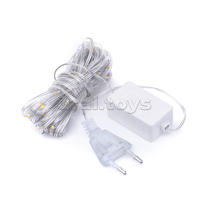 Электрогирлянда светодиодная Роса, 10 м, 100 ламп, теплый