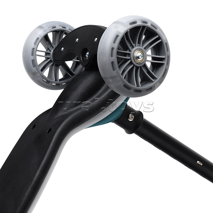 Самокат трёхколёсный ROCKET светящиеся колеса PU, дека, рулевая стойка, цвет бирюзовый