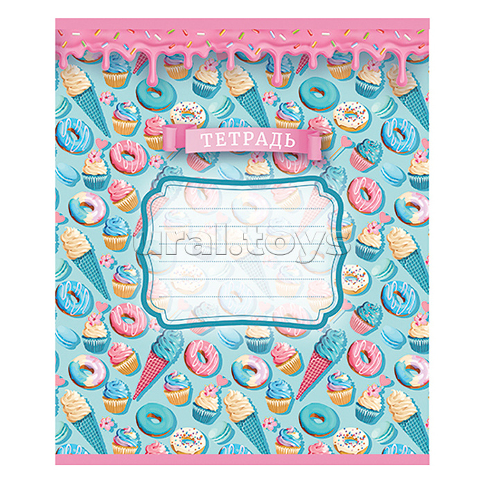 Тетрадь 12л. клетка "Пироженка"