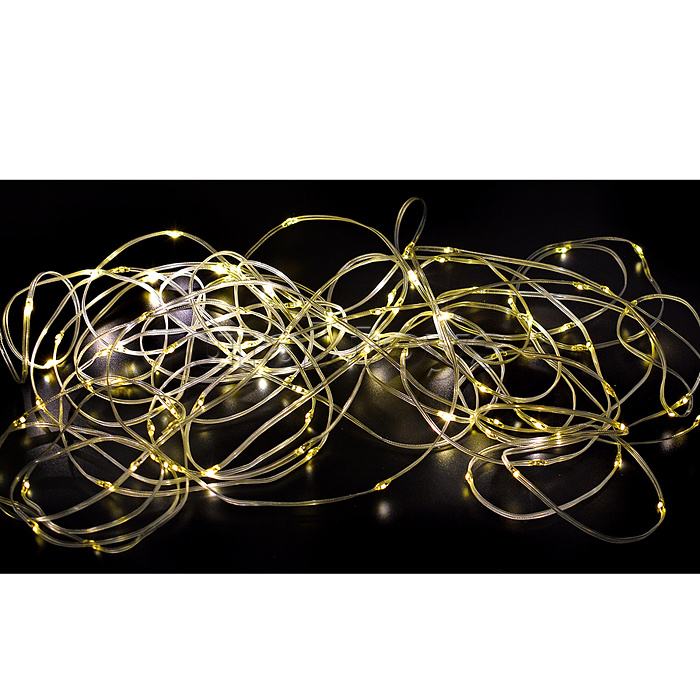 Электрогирлянда светодиодная Роса, 10 м, 100 ламп, теплый