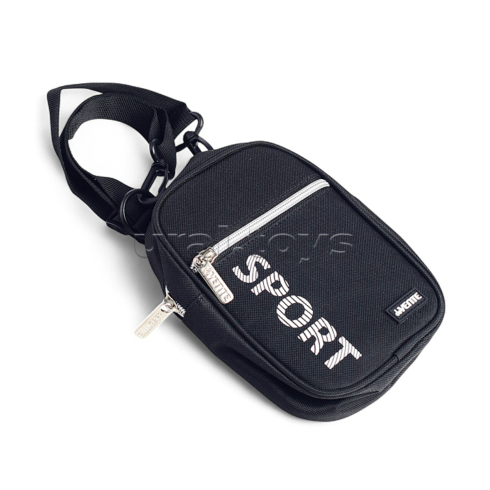 Сумка через плечо "Sport" 13x18x5 см, плотный износостойкий полиэстер с водоотталкивающей пропиткой, 1 отделение на молнии, 1 передний карман на молнии, 1 задний открытый карман, 2 внутренних кармана, регулируемые лямки длиной 125 см, 2 варианта крепления