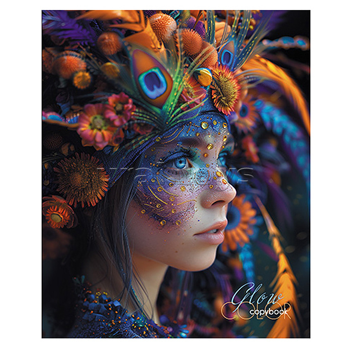 Тетрадь 48л. клетка "Зачарованные" блестки, по сериям