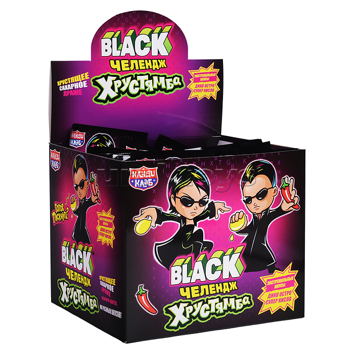Хрустящее сахарное драже "Хрустямба. Black Челендж" 10г*30шт
