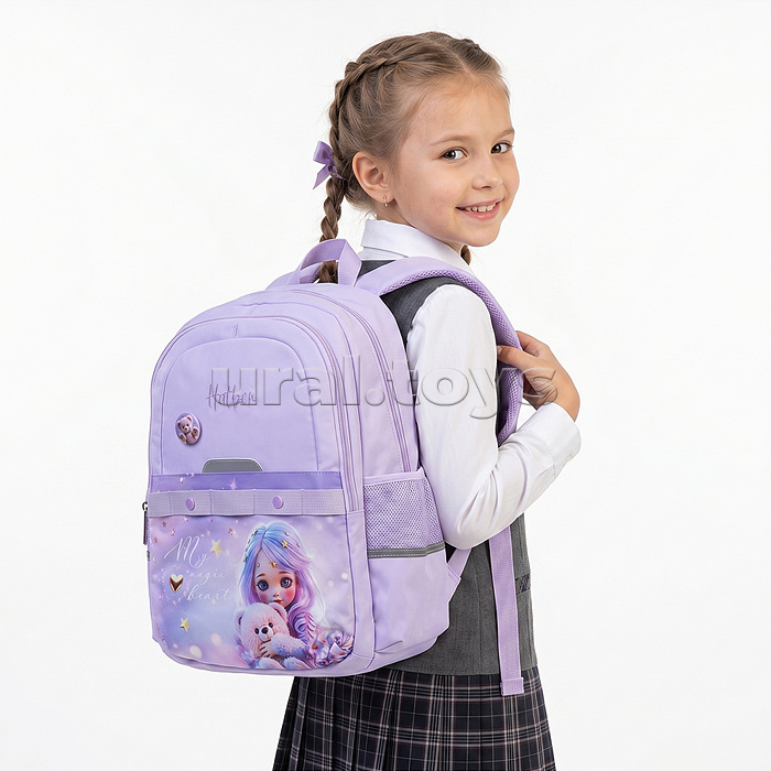 Рюкзак "Модная школа. Лилу" 41х29х17,5см полиэстер нагрудная стяжка светоотраж. 2 отделения 3 кармана