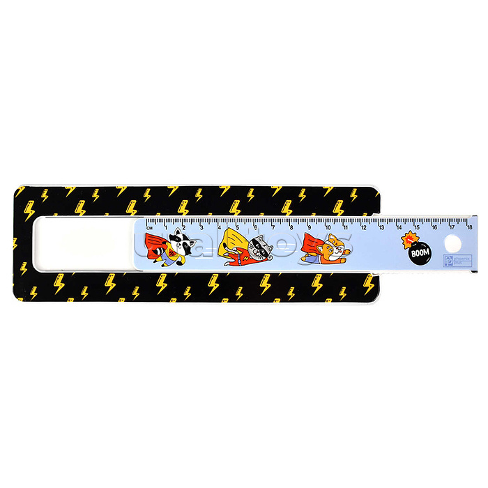 Пенал школьный в комплекте с линейкой "Супер герои" 21х6.4х2.5 см, АБС-пластик,