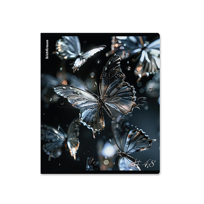 Тетрадь общая ученическая ErichKrause Glass Butterflies, 48 листов, клетка, матовая ламинация+выборочный УФ-лак_MIX-PACK Тетрадь общая ученическая ErichKrause Glass Butterflies, 48 листов, клетка, матовая ламинация+выборочный УФ-лак_MIX-PACK