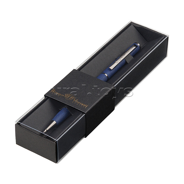 Ручка в футляре "Palermo" автоматическая 0.7 мм, синяя (корпус винтаж темно-синий, черная коробка)