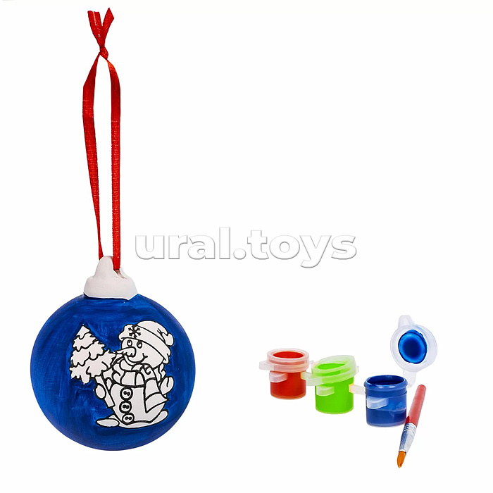 Набор для творчества "Ёлочные украшения. Шар со снеговичком" в подарочной упаковке с ёлочкой