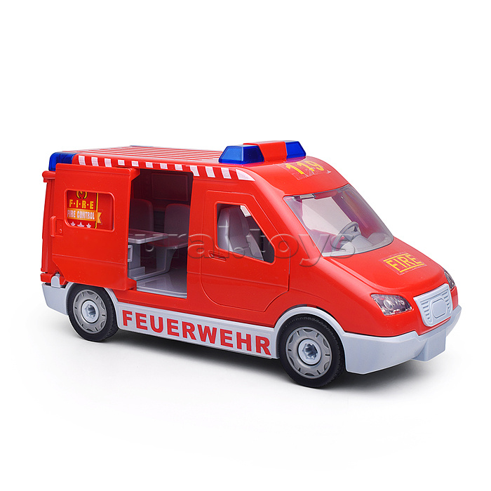 Конструктор "Пожарная Машина" с отверткой (свет,звук) в коробке